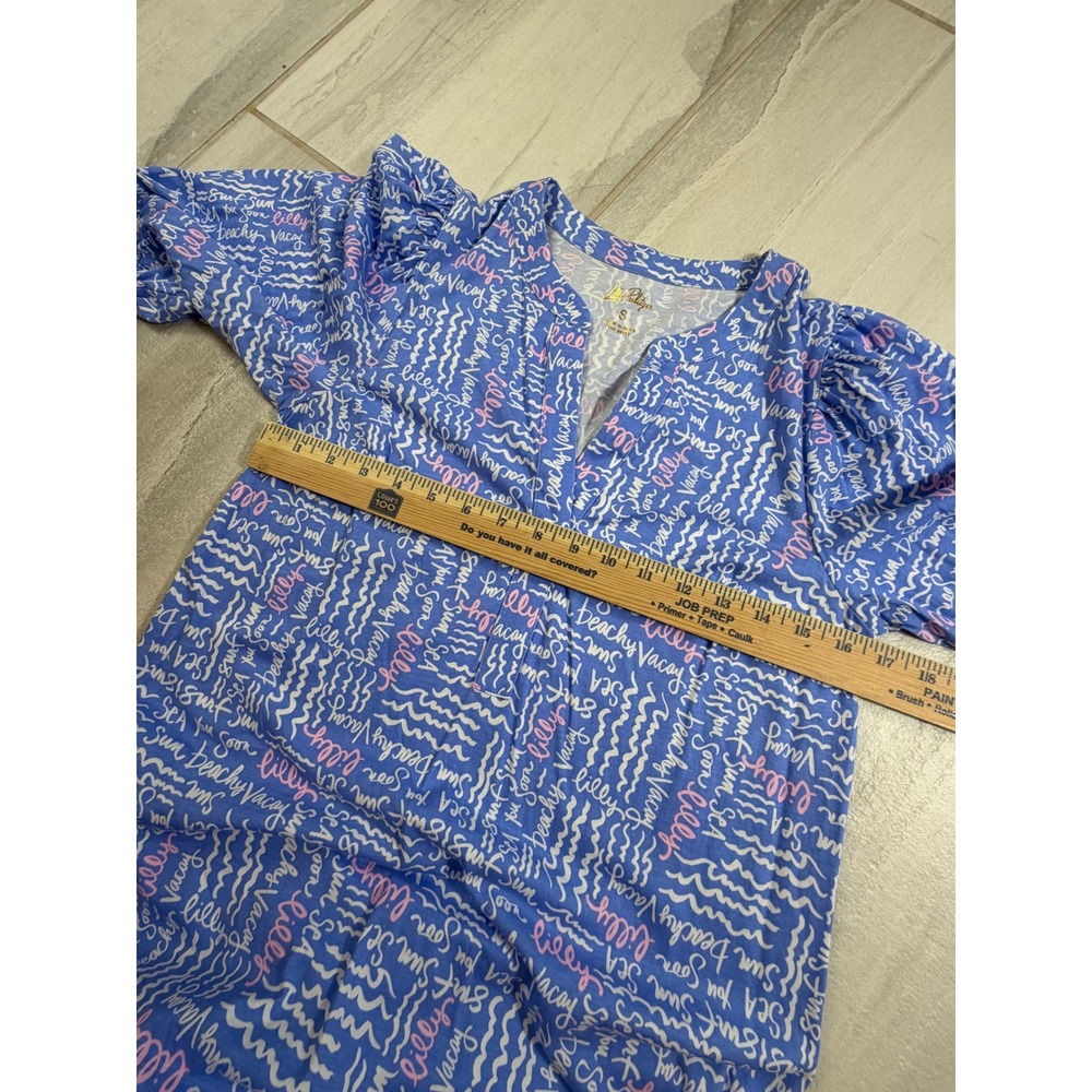 Lilly Pulitzer Colson Shift Dress Sunwashed Blue Seacrets Cotton Dress Size S - Picture 5 of 9